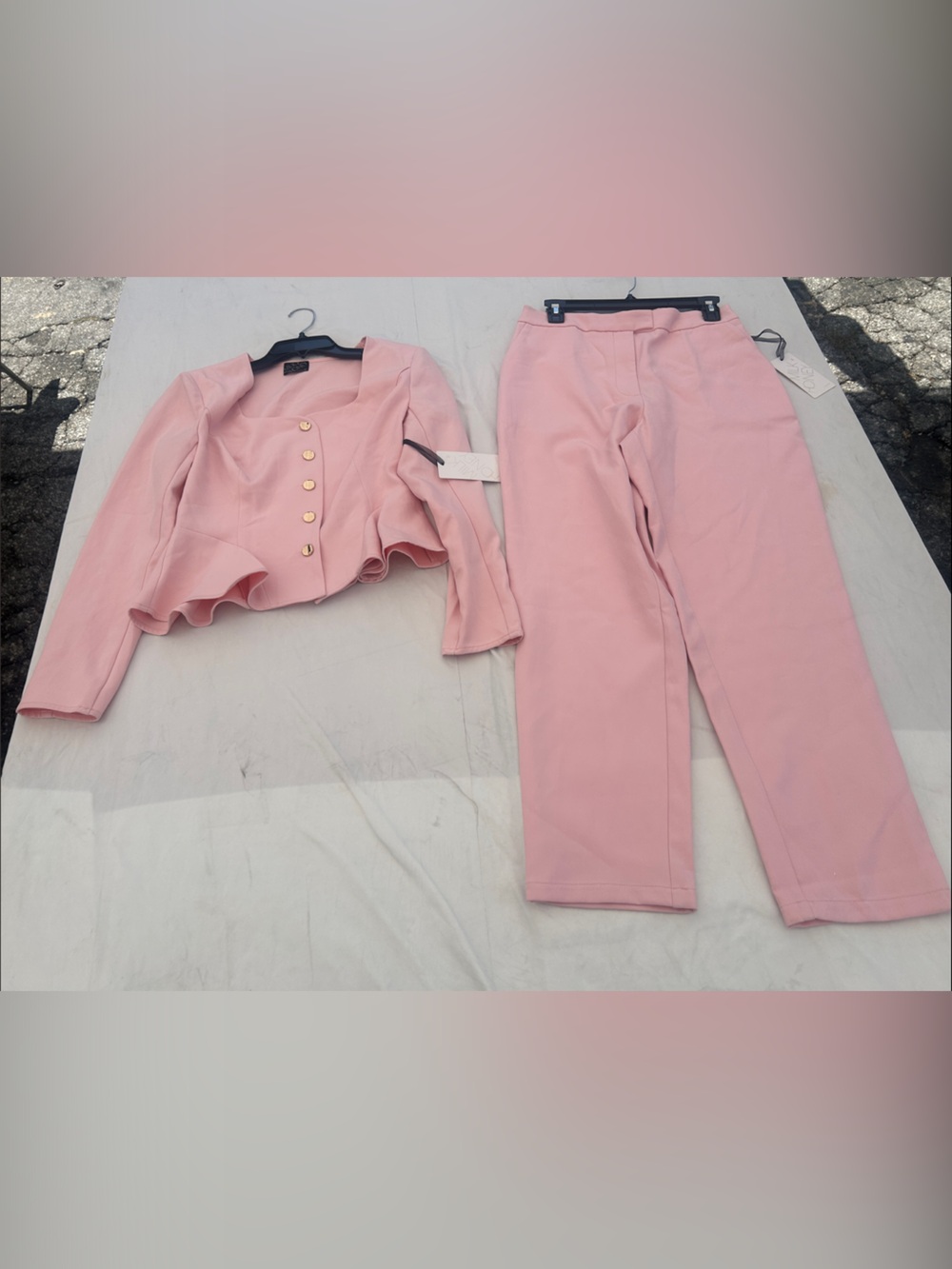 Milk & Honey White Wide-Leg Pants & Longsleeve Vest Two-Piece Set - NWT